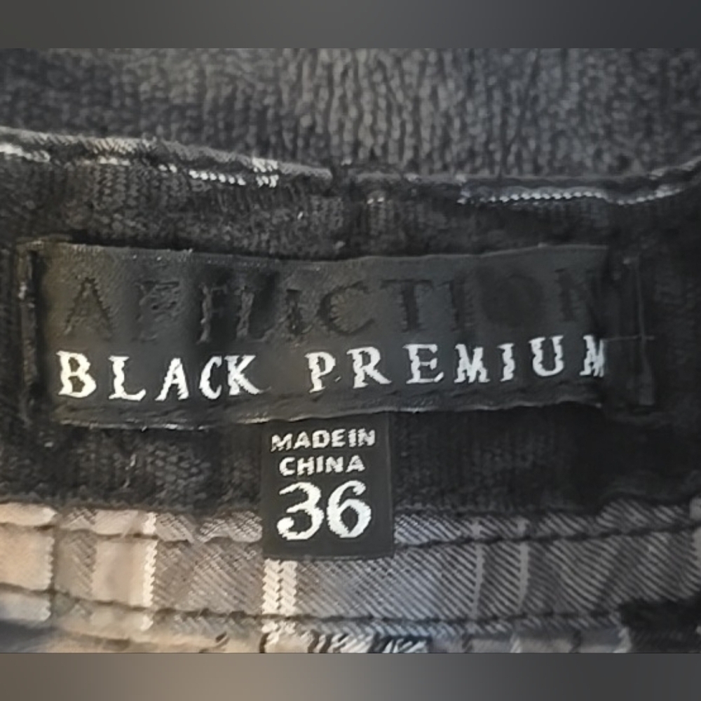 Affliction Black Premium Plaid Cargo Shorts Mens Sz 36 Multi-Pocket Y2K - Picture 7 of 12